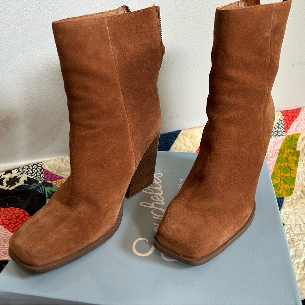Seychelles Brown Suede Block Heel Boots - Picture 5 of 6